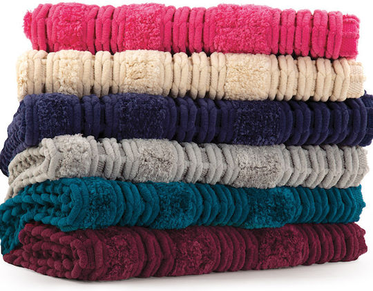Nef-Nef Homeware Rutschfest Badematte Synthetisch,Polyester/Cotton/Leather Rechteckig Life 027023 Bordo 60x90cm