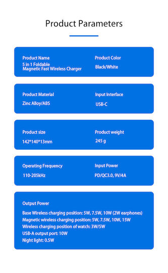 Fujia Ασύρματος Φορτιστής (Qi Pad) 15W Μαύρος (Fujia)