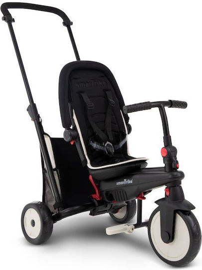 Smart Trike Детска Триколка STR3 Folding Сгъваем, Преобразуем с Родителска Дръжка & Сенник за 9+ месеца Черен