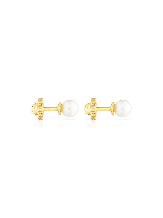 Tous Earrings made of Silver Gold Plated with Pearls