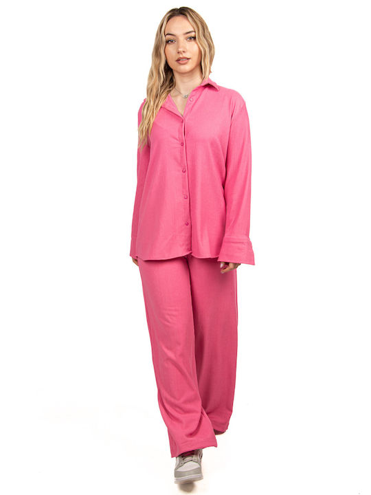 Ellen Femei Fuchsia Set cu Pantaloni