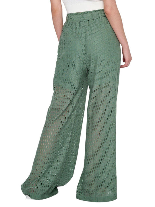 Ale - The Non Usual Casual Ζώνη Women's Cotton Trousers Turquoise