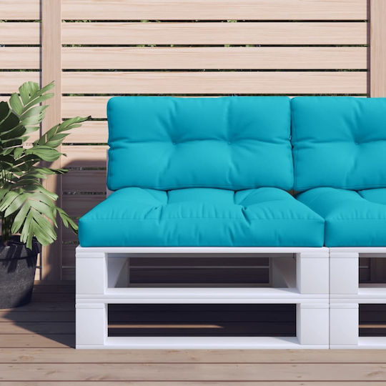 vidaXL Waterproof Bench Cushion for Palette with Backrest Turquoise 2 Pieces 80x80cm