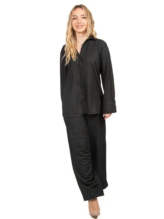 Ellen Femei Black Set cu Pantaloni