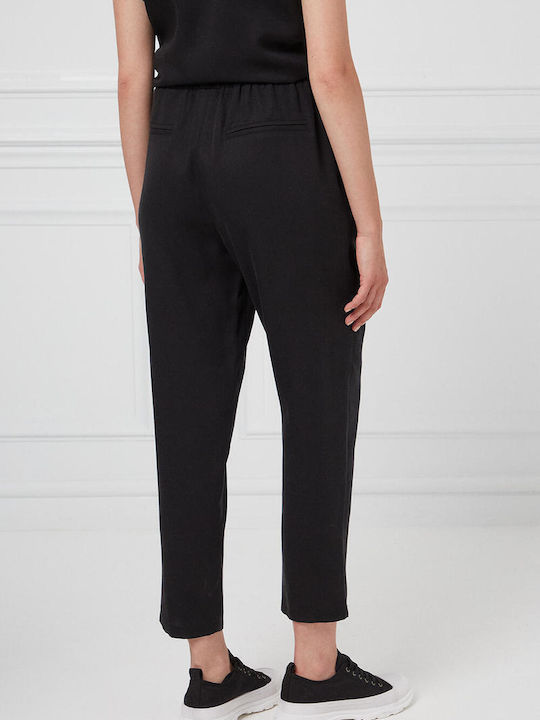 Bill Cost Damen Leinen Hose mit Gummizug Schwarz