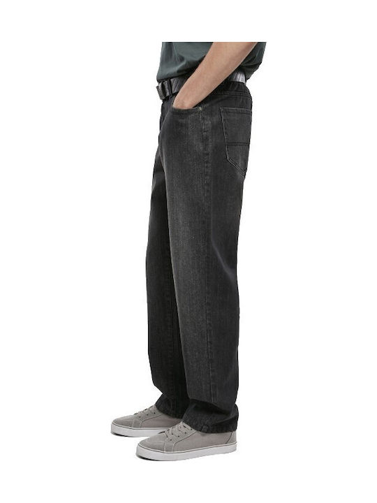 Ανδρικό Παντελόνι Τζιν με Loose Εφαρμογή Real Black Washed