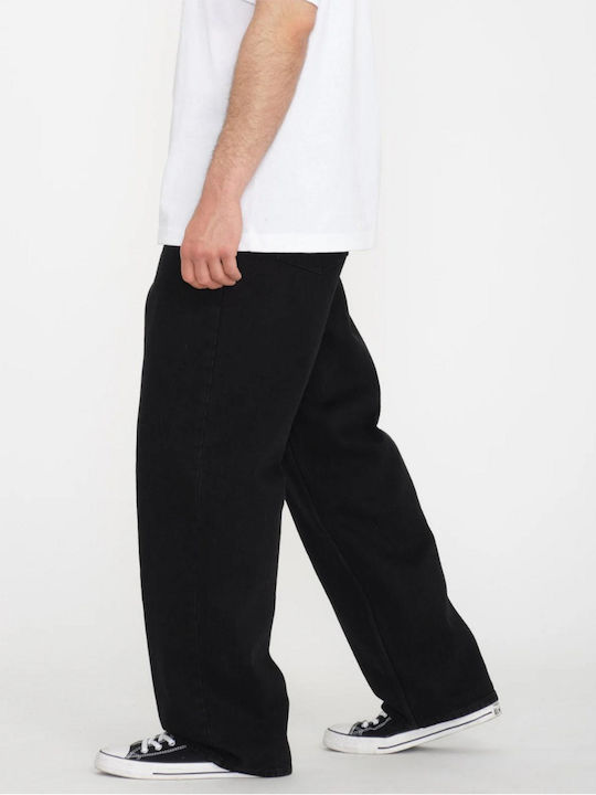 Billow Men's Jeans Pants with Loose Straight Fit Black