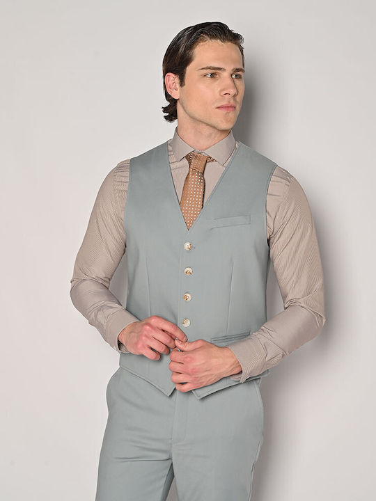 Sogo Men's Vest Slim Fit Light Blue