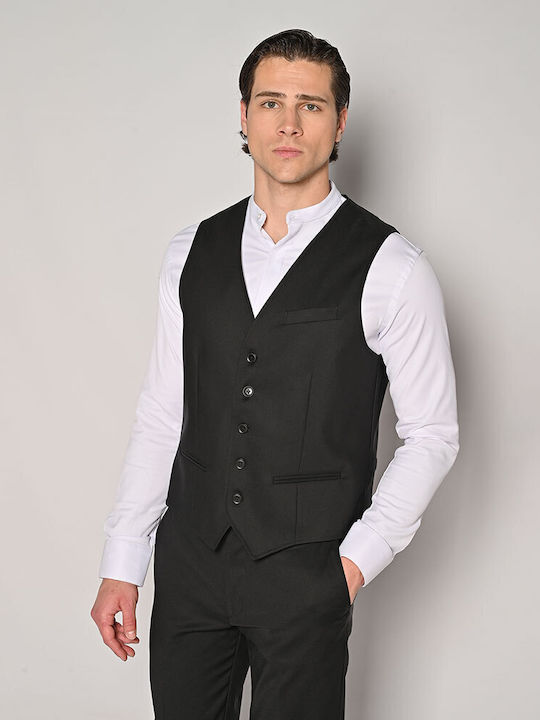 Sogo Men's Vest Slim Fit Black