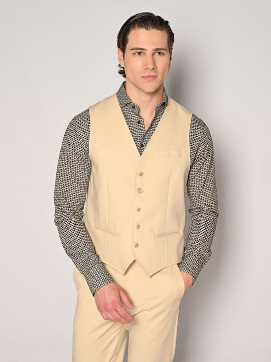 Herrenweste Beige