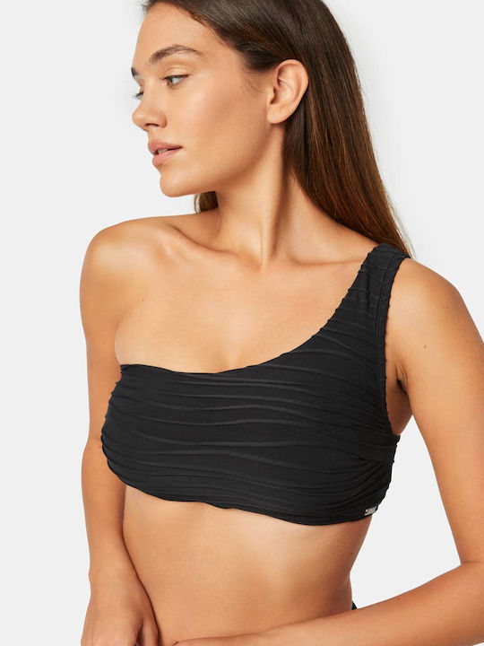 Minerva One Shoulder Bikini Top black