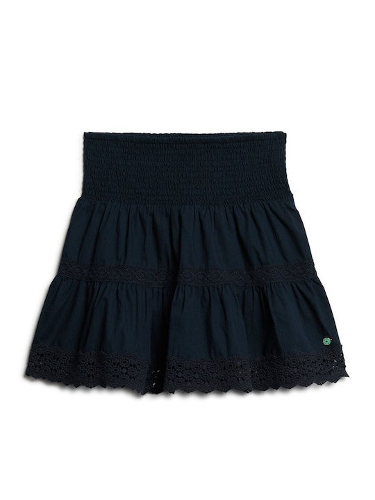 D2 Ovin Ibiza Lace Mix Mini Skirt Mini Skirt Black