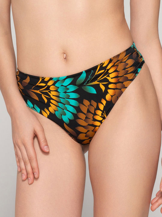 Emerald Bikini Bottom Ruched Print