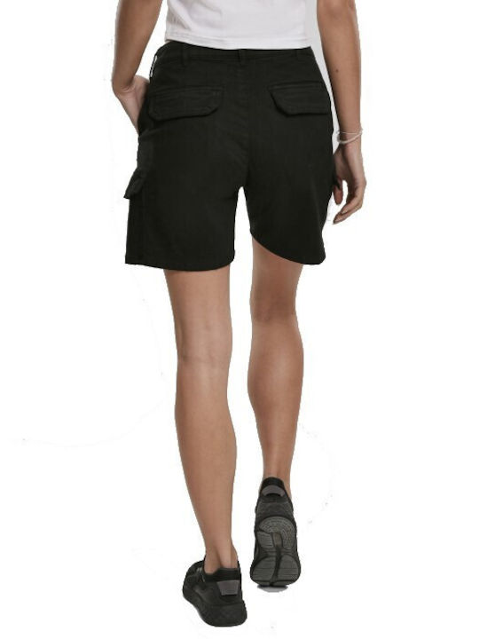 Urban Classics Ladies Women's High-waisted Shorts BLACK