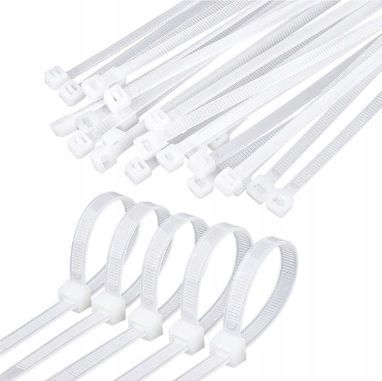 Legături Cablu Plastice 100mmx2.5mm În Culoare Albă 100 Bucăți ZK11133QWS48