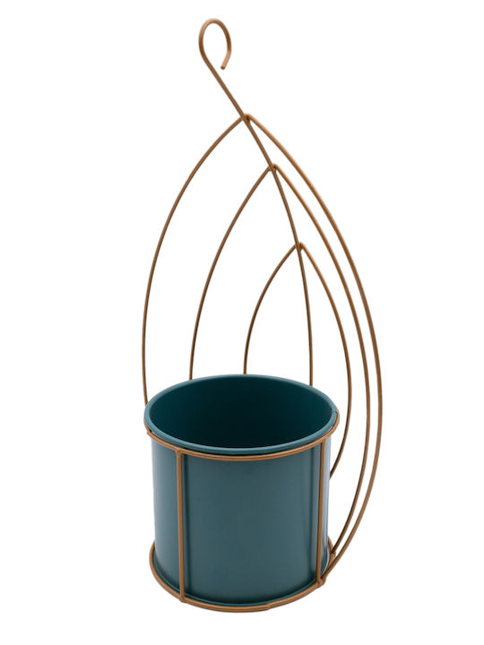 Uncle George Planter Metal Green 23x23x40.5cm.
