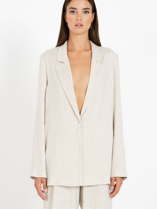 Philosophy Wear Blazer pentru femei Sacou Sand