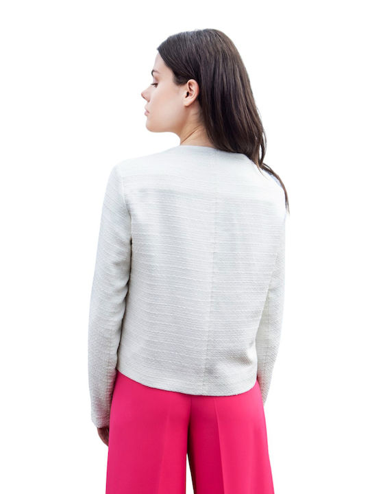 Aggel Short Women's Tweed Blazer White