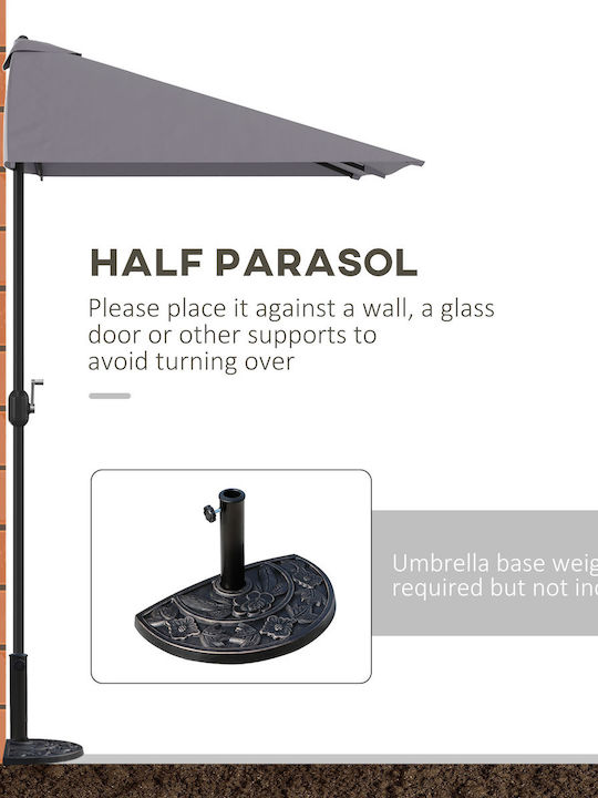Hanging Circular Aluminum Grey Parasol F2.3xH2.45m