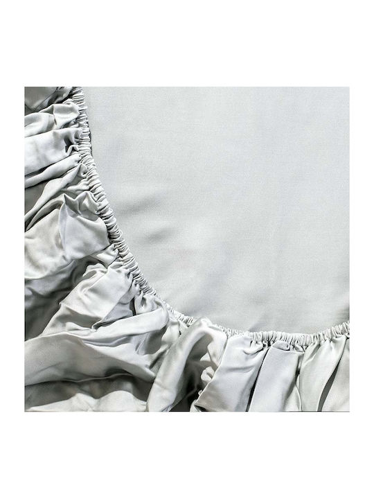 Charisma Bettwäsche-Set Überdoppel mit Gummiband 160x200+40cm. Silver 4Stück