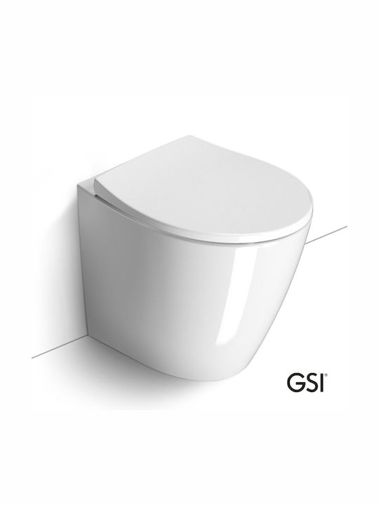 GSI Modo/52 Stehende Toilette mit Schlank Deckel Sanftes Schließen Weiße
