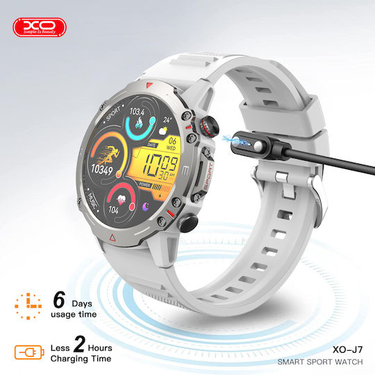 XO J7 Smartwatch με Παλμογράφο (Γκρι)