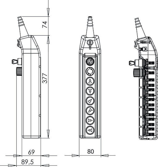 Spamel Μπουτόν Βιομηχανικού Τύπου PKS-8W03