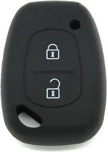 Car Key Cover Case made of with 2 Buttons for Renault / Nissan / Opel in Black Color