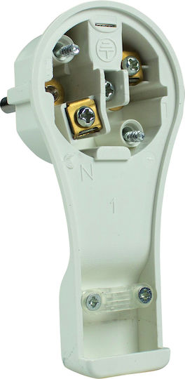 AS Schwabe Male Plug Corner with Ring White