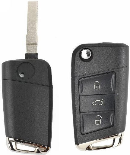 Foldable Car Key Shell with Blade with 3 Buttons for Audi / Seat / Skoda / VW