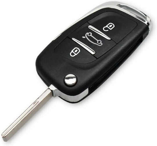 Klappbar mit 3 Tasten für Peugeot / Renault