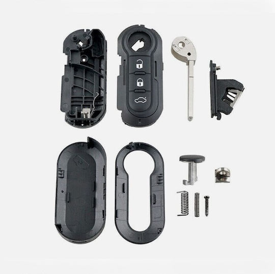 Foldable Car Key Shell with Blade with 3 Buttons for Fiat
