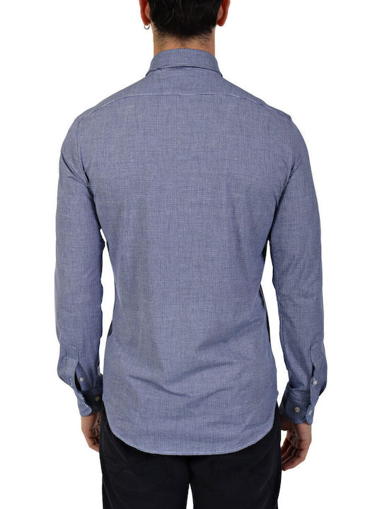 Paul&Shark Microcheck Button Down Shirt Blue