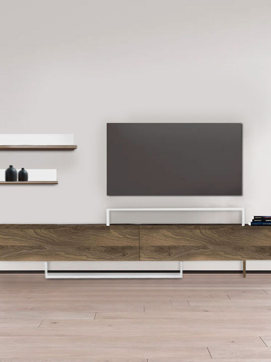 TV Stand Nirvana Walnut - White L180xD31.3xH41.7cm