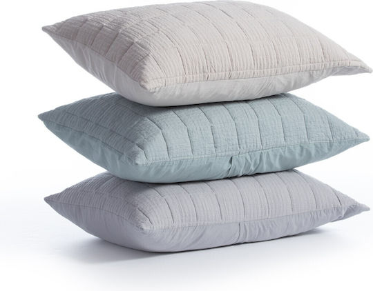 Nef-Nef Homeware Elements Kissenbezug-Set Oxford Gesteppt Silver/blue 52x72cm.