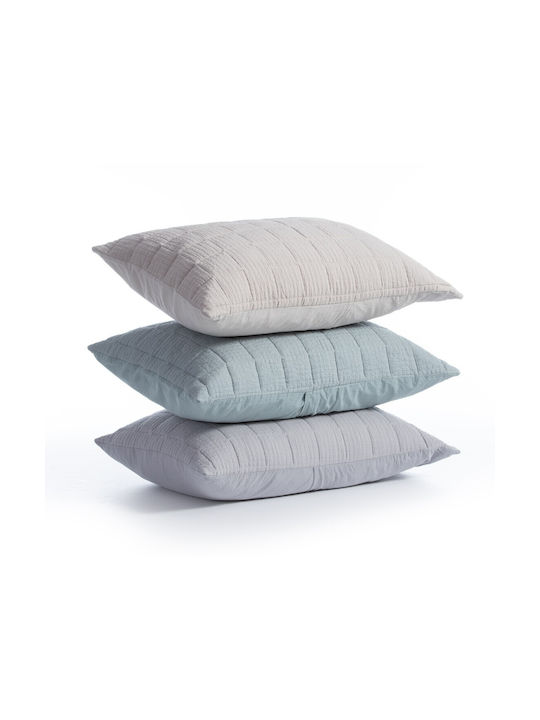 Nef-Nef Homeware Elements Pillowcase Set Oxford Quilted Grey 52x72cm.