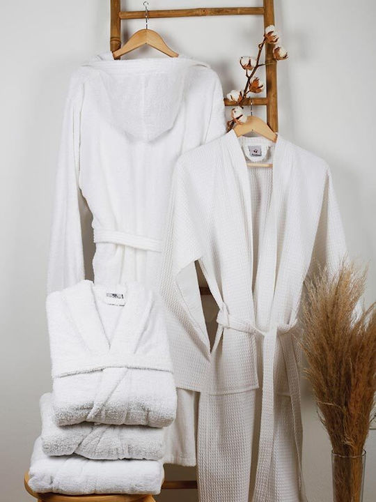 Sunshine Home Women's Collar Bathrobe White