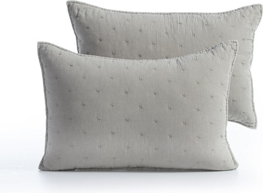 Nef-Nef Homeware Elements Kissenbezug-Set Oxford Gesteppt Grey 52x72cm.