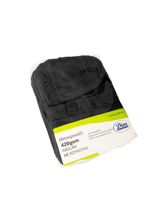Dimcol 3010 Bathrobe with Hood Black 420gr/m²