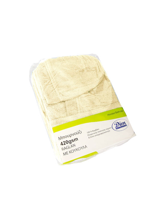 Dimcol Μπουρνούζι με Κουκούλα Εκρού 420gr/m²