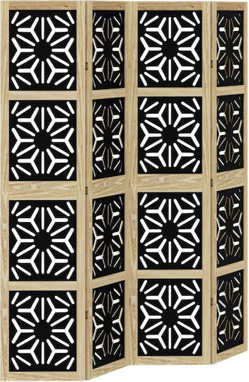 vidaXL Decorativ Paravan Lemn cu 4 Panouri 140x180cm