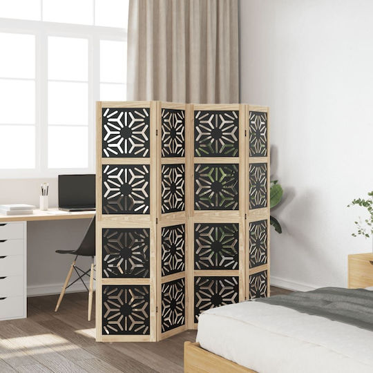 vidaXL Διακοσμητικό Παραβάν Ξύλινο με 4 Φύλλα 140x160cm