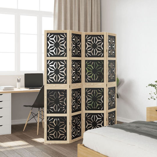 vidaXL Decorativ Paravan Lemn cu 4 Panouri 140x180cm