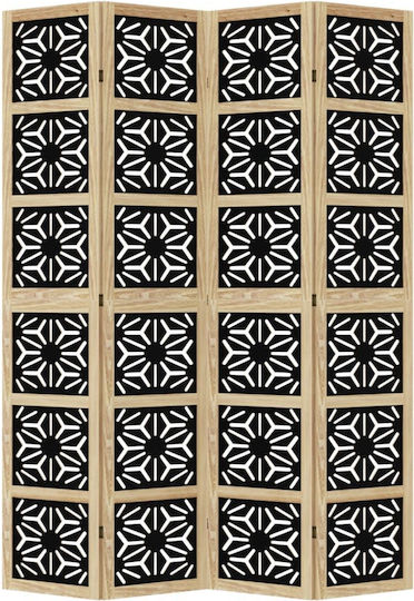 vidaXL Decorative Room Divider Wooden with 4 Panels 140x200cm
