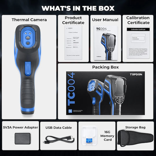 Topdon Tc004 Handheld Thermal Camera with 3.5" Screen for Temperatures from 20°C to 350°C