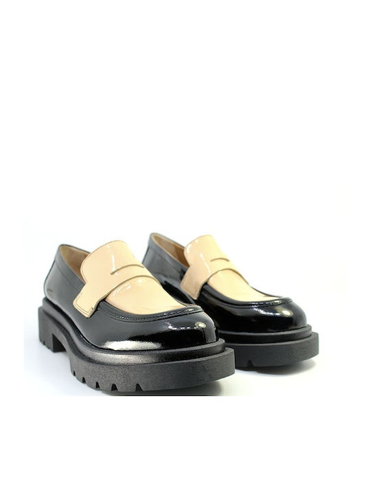 Pf16 Leather Women's Loafers in Black Color