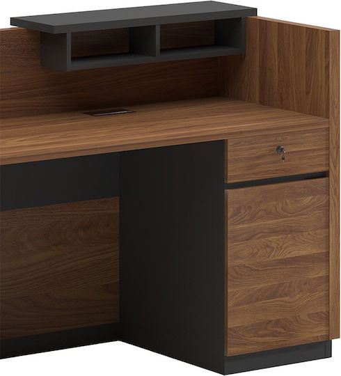 Pakketo Oscar Professional Office Reception Desk L180xW65xH76cm with Cabinet
