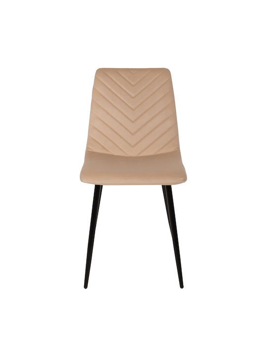 Latrell Dining Room Velvet Chair Ecru 43x54x88cm 4pcs