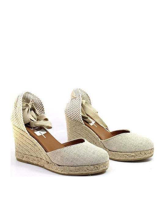 Μπεζ Δερματινες Πλατφορμες Viguera Valenciana Beige