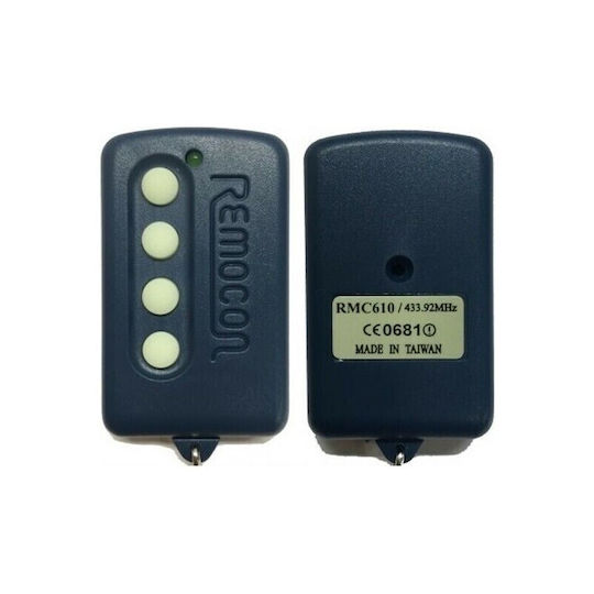 Remocon Rmc 610 Τηλεχειριστήριο Γκαραζόπορτας Σταθερού Κωδικού 433.92MHz